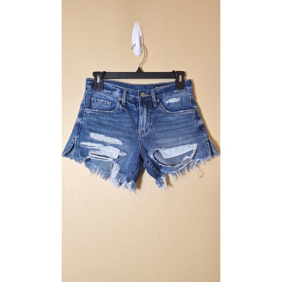 BlankNYC Vintage high‎ rise short, The Barrow, distressed denim short Sz 25 - Picture 1 of 11